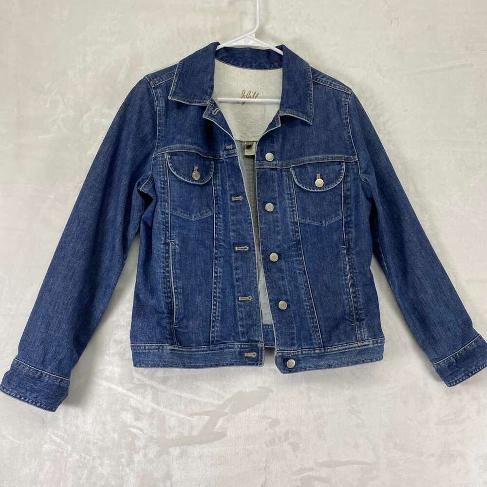 J. JILL Bluer denim Jacket cuffs cotton Sz S - Picture 1 of 6
